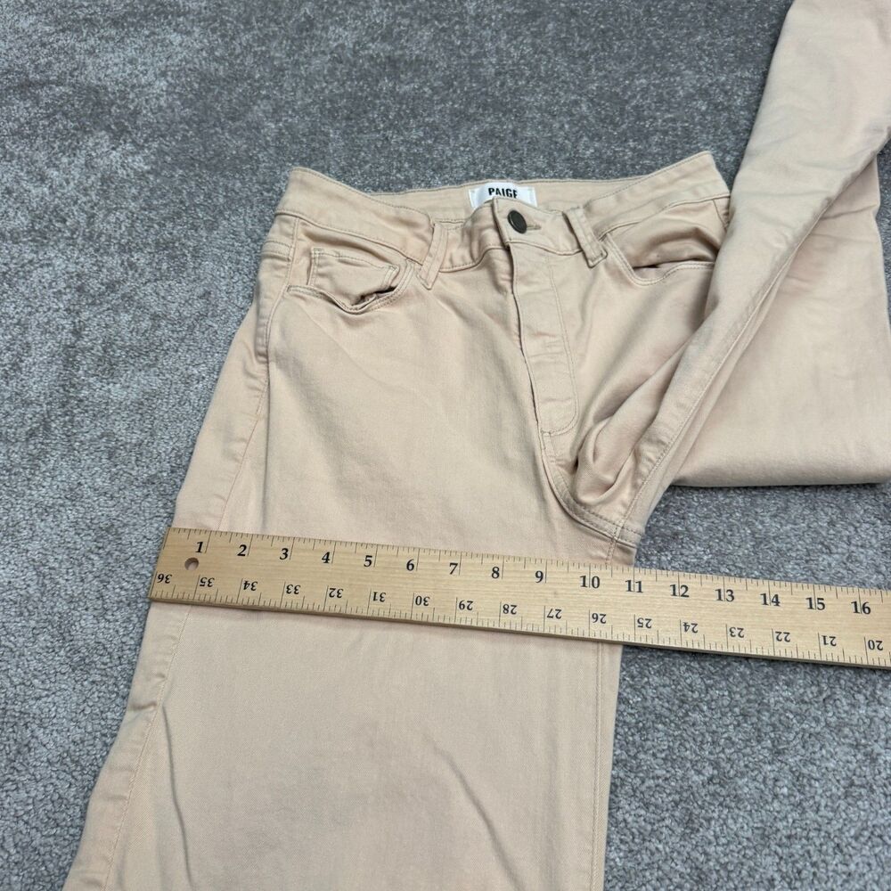 PAIGE Genesee High Rise Wide Leg Denim Jeans Size 28 Sandie Beige Tan Stretch - Picture 16 of 16